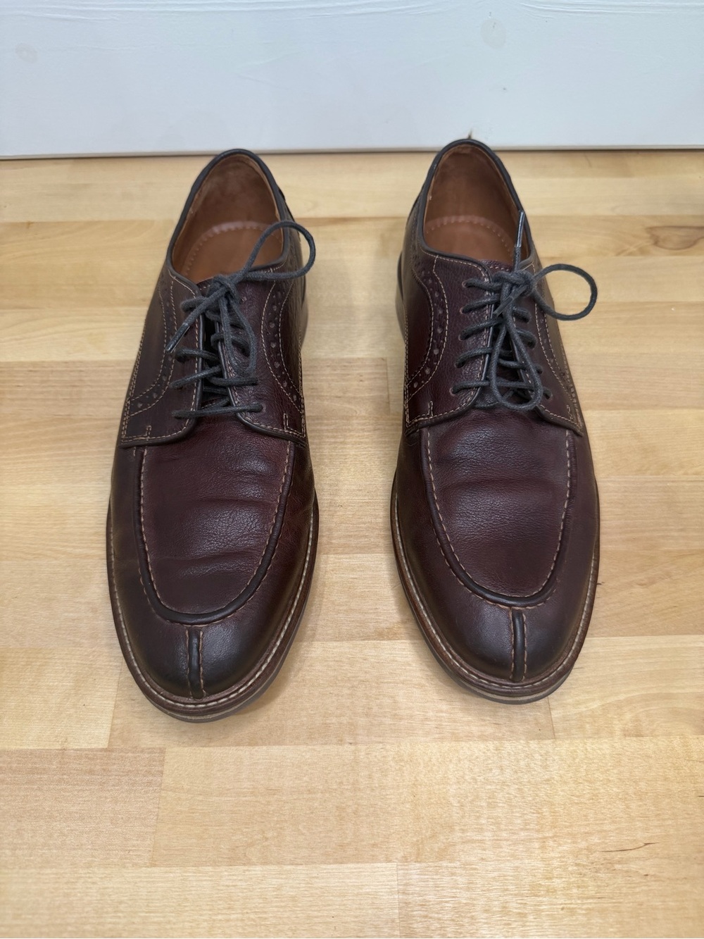 Johnston & Murphy Dark Brown Leather Split-Toe Derby Oxfords Men’s Size 9D